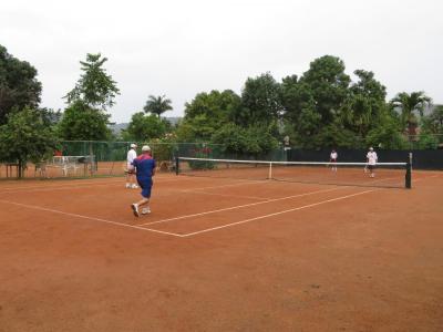 natural tennis court playing