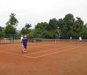 natural tennis court playing